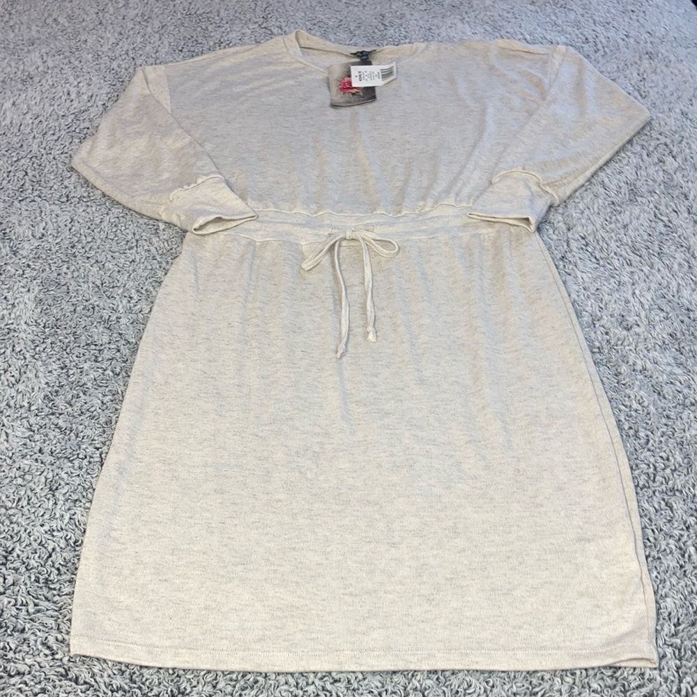 NWT LILY ROSE M Fitted Midi Oat Dress - Picture 5 of 11